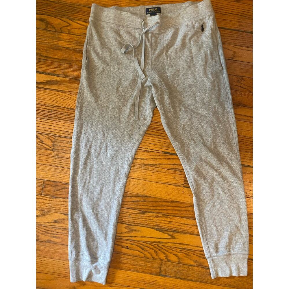 Ralph Lauren Waffle Knit Jogger Pants Pockets Men’s XL Gray